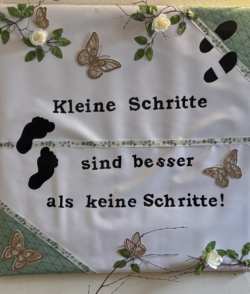 gestaltetes Bild zum Thema: Kleine Schritte