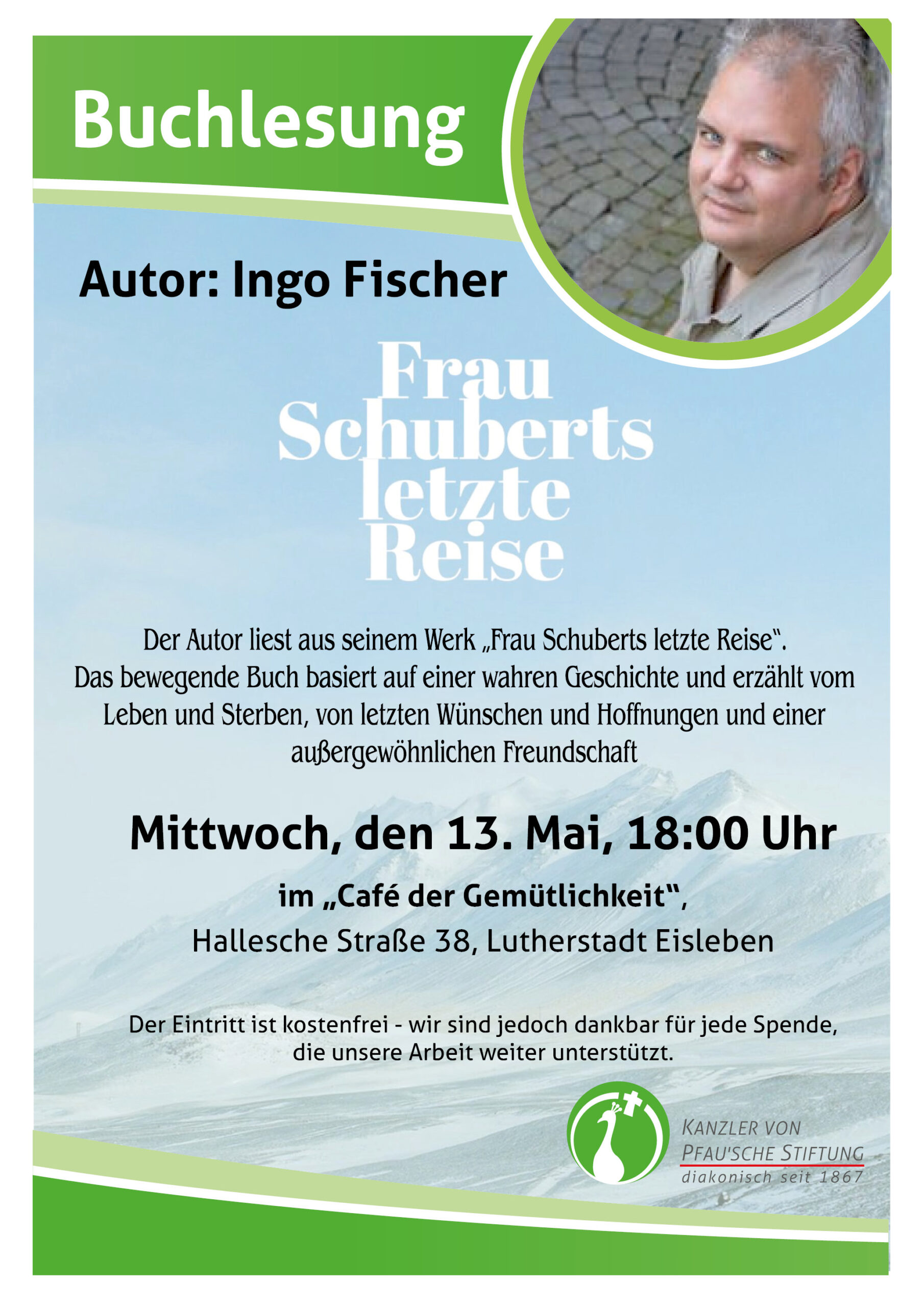 Werbung für Buchlesung mit Ingo Fischer